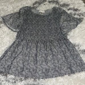 White and black leopard print flowy blouse